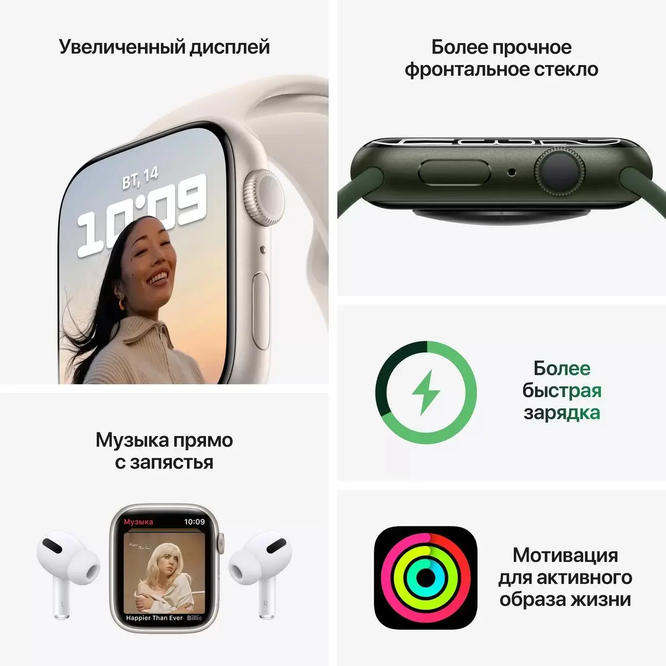 Часы Apple Watch Series 7 45mm Aluminum Case with Sport Band MKN73 купить в  Балаково по цене 44499 RUB: описание, характеристики